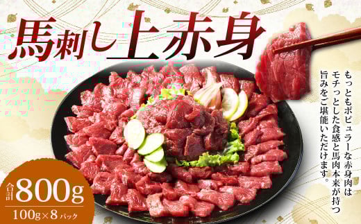 【フジチク ふじ馬刺し】馬刺し 上赤身 800g (約100g×8個) 赤身 馬刺し 馬肉 タレ付き 馬刺 馬 肉 お肉 おつまみ 冷凍熊本県湯前町38000肉ジビエ
