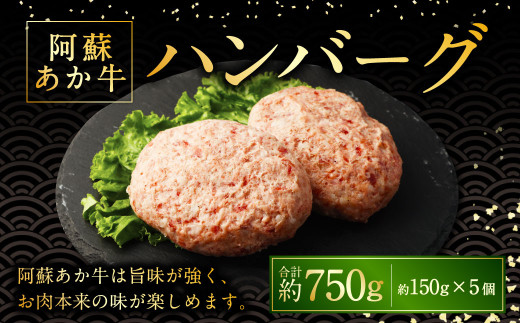 阿蘇あか牛ハンバーグ 150g×5個 国産牛 牛 牛肉 肉 和牛 赤身 赤牛 阿蘇 ハンバーグ 熊本県 湯前町熊本県湯前町14000肉牛肉
