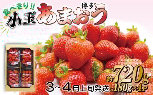 JA むなかた 直送 ! 食べきり サイズ 「 博多 あまおう 」 約 180 g × 4 パック 2L11福岡県赤村7000果物・フルーツいちご