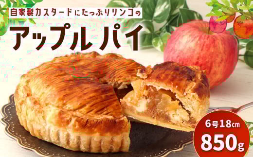 アップルパイ 6号 18cm 850g ホール りんご パイ 林檎 スイーツ お菓子 パイ生地 アーモンドクリーム スポンジ 自家製カスタード 焼き菓子 冷凍 国産福岡県北九州市14000菓子・スイーツ焼き菓子