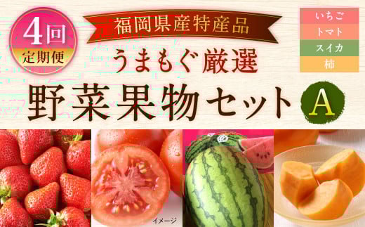 【福岡県産 特産品 年4回定期便】うまもぐ厳選 野菜果物セットA 定期便 野菜 果物 詰め合わせ福岡県北九州市109000果物・フルーツいちご
