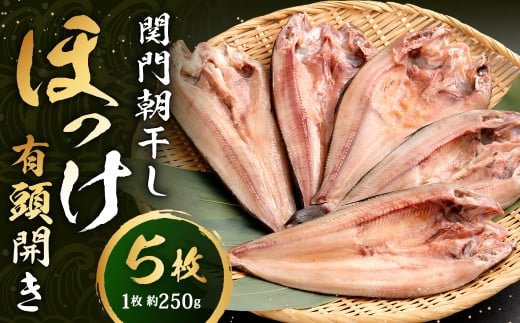 関門朝干し ほっけ有頭開き 特大 5枚 計約1.25kg ほっけの開き ホッケの開き 有頭 干物 ひもの 冷凍 福岡県 北九州市福岡県北九州市13000魚介・海産物干物