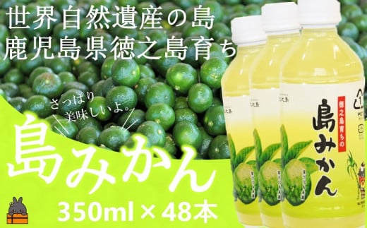 1810〜爽やかな柑橘ドリンク!〜徳之島の島みかん350ml×48本 (ドリンク 果物 フルーツ シークニン 徳之島 奄美 鹿児島 美農里館 さわやか 酸味 美味しい )鹿児島県徳之島町28000お茶・飲料果汁