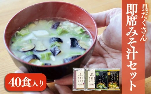 具だくさん即席みそ汁セット(40食入り) | 即席 レトルト 味噌 味噌汁 みそ汁 簡単 便利 具だくさん 食べ比べ 父の日 一人暮らし 愛媛県 松前町 松前町おすすめ ギノーみそ愛媛県松前町16000