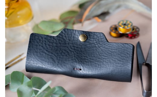 メガネケース(イタリアレザー ネブラスカ):ブラック奈良県三宅町14000衣類・装飾品・工芸品その他 装飾品・工芸品