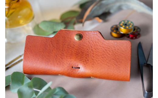 メガネケース(イタリアレザー ネブラスカ):チョコ奈良県三宅町14000衣類・装飾品・工芸品その他 装飾品・工芸品