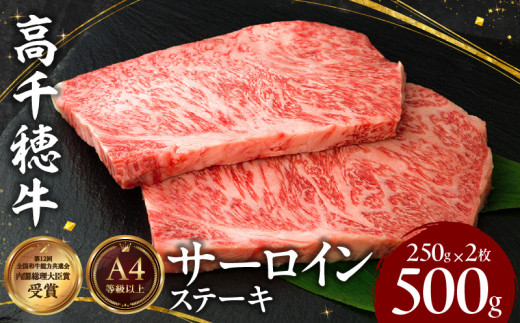 宮崎県産黒毛和牛A4等級以上 高千穂牛サーロインステーキ 250g×2枚 計500g|  牛肉 肉 お肉 サーロイン ステーキ ステーキ肉 ブランド牛 和牛 国産牛 国産黒毛和牛 贈り物 贈答 ギフト プレゼン
