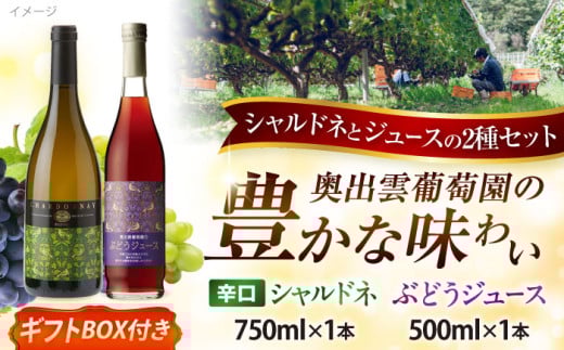 奥出雲葡萄園 【ギフト包装】 シャルドネ(白ワイン)・ぶどうジュースセット ワイン お酒 国産 セット 熟成ワイン 熟成 酒 ギフト 白 白ワイン ジュース ぶどうジュース グレープジュース
