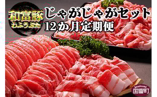 <12か月定期便 和富豚 じゃがじゃがセット 1.7kg>翌月末迄に第一回目発送【 豚肉 下ロース 豚バラ スライス 豚モモ 切落とし お楽しみ 株式会社エムツー国富店 宮崎県 国富町 食べ比べ バ