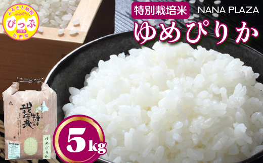 令和7年産 新米 特別栽培米 ゆめぴりか 5kg【ナナプラザ】米 お米 北海道産 北海道米 特Aランク 国産 白米 コメ 北海道 比布町 ぴっぷ 1021-001北海道比布町16500米・パン白米