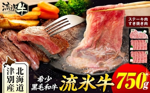 流氷牛ステーキ肉&すき焼き肉セット(S) 750g | 北海道 津別町北海道津別町36000肉牛肉