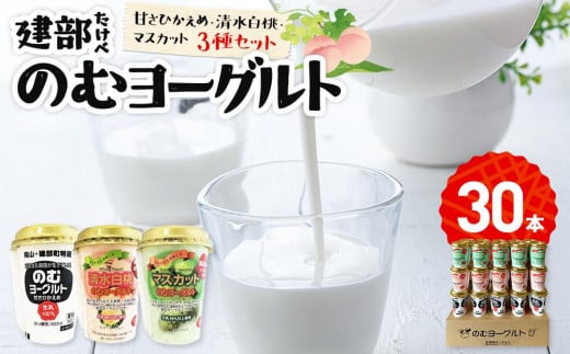 建部のむヨーグルト 3種セット 30本岡山県岡山市27000卵・乳製品ヨーグルト