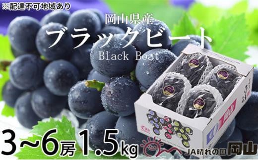 ぶどう 2026年 ブラックビート 約1.5kg 3房〜6房 ブドウ 葡萄  岡山県産 国産 フルーツ 果物 ギフト岡山県岡山市18000果物・フルーツマスカット・ぶどう