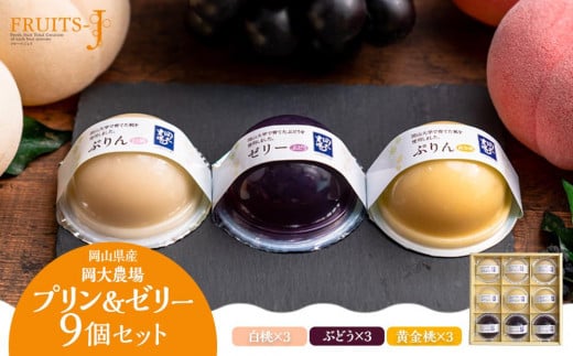 岡大農場 岡山県産 ぷりん・ゼリー 9個入り岡山県岡山市13000菓子・スイーツプリン・ゼリー