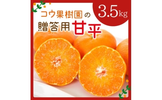 コウ果樹園の贈答用<甘平>3.5kg(バラ詰め)<D33-35>_ みかん ミカン 愛媛県 フルーツ 果物 くだもの 柑橘 かんきつ 人気 産地直送 産直 ジューシー 甘い 果汁 糖度 高級 甘い 人気 【1457338】