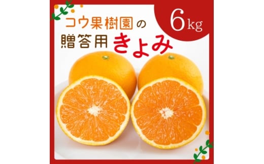 コウ果樹園の贈答用きよみ6kg<C33-36>_みかん ミカン きよみ 清見 柑橘 フルーツ 果物 くだもの 完熟 産直 産地直送 甘い ジューシー 高糖度 愛媛 希少 おすすめ 人気 おすすめ 【1457341】愛媛