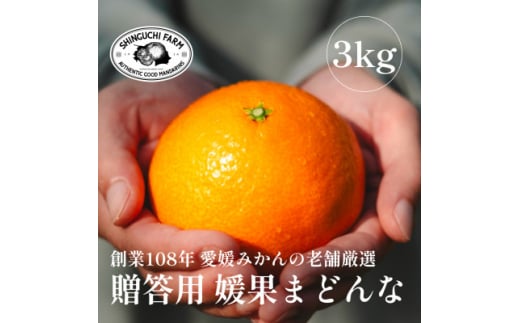<創業108年>愛媛みかんの老舗厳選<贈答用>媛果まどんな3kg<F70-44>【1537310】愛媛県八幡浜市25000果物・フルーツみかん・柑橘類