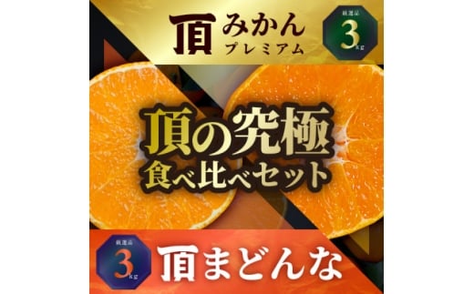頂みかんプレミアム&頂まどんな 食べ比べ2箱セット<各3kg><G31-53>【1643194】愛媛県八幡浜市32000果物・フルーツみかん・柑橘類