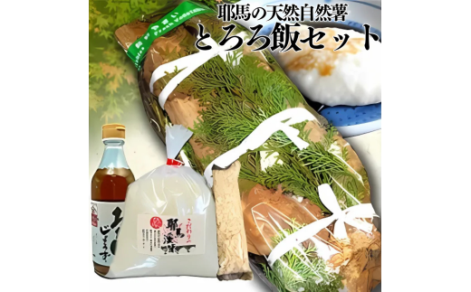 【期間限定】耶馬の天然自然薯 とろろ飯セット 耶馬溪産の米ヒノヒカリ1kg 自然薯800g 押麦45g×3 出汁醤油360ml | お米 米 おこめ こめ 白米 精米 耶馬渓米 ご飯 ごはん 天然 自然薯 とろろ飯 セ
