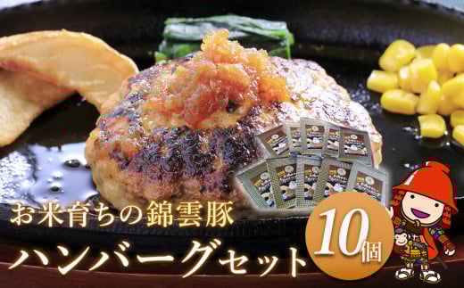 錦雲豚ハンバーグ 10個セット (100g×10個) | 惣菜 おかず 弁当 豚肉 国産 九州産 大分県産 ブランド豚 豚 錦雲豚 冷凍 小分け 大分県中津市16000肉豚肉