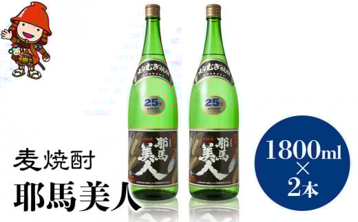 麦焼酎 耶馬美人 25度 1,800ml×2本 | 大分県中津市の地酒 焼酎 酒 アルコール 大分県産 九州産 中津市 国産 大分県中津市23000酒・アルコール焼酎