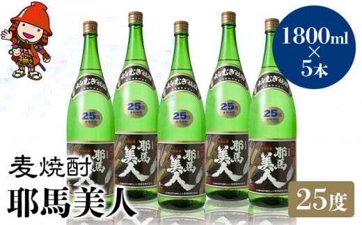 麦焼酎 耶馬美人 25度 1,800ml×5本 | 大分県中津市の地酒 焼酎 酒 アルコール 大分県産 九州産 中津市 国産 大分県中津市52000酒・アルコール焼酎