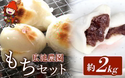 【期間・数量限定】広池農園もちセット 約2kg 冷凍小もち500g×2 冷凍あんもち6ヶ入×2 | もち 生かきもち セット 2s 2キロ 小もち あんもち 餅 生もち 杵つきもち 大分県産 もち米 九州産 国産