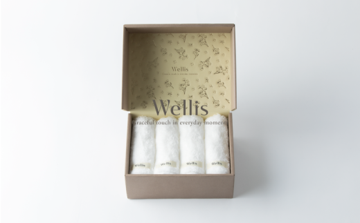 Wellis【極上の肌心地】ウォッシュタオル4枚 ギフトセット(009_5043)大阪府熊取町37000雑貨・日用品寝具・タオル