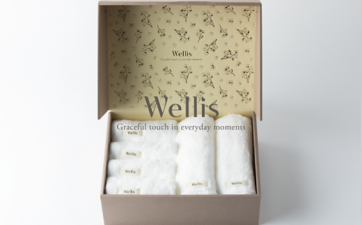 Wellis【極上の肌心地】ウォッシュタオル4枚・フェイスタオル2枚 ギフトセット ナチュラルホワイト(009_5037_01)大阪府熊取町68000雑貨・日用品寝具・タオル