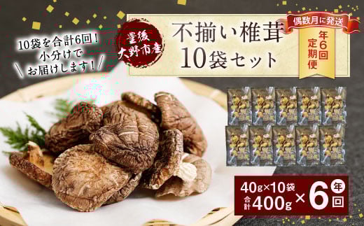 015-962x2 【定期便偶数月発送年6回】不揃い 椎茸 10袋×6回大分県豊後大野市78000調味料・油だし