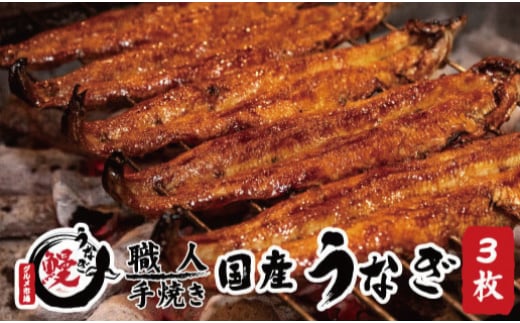 国産うなぎ 蒲焼 備長炭 炭火焼き 紀州職人焼 手焼き 大サイズ3枚(合計約450g)薬味付【紀美野グルメ市場】/【miw104】和歌山県紀美野町25000魚介・海産物うなぎ