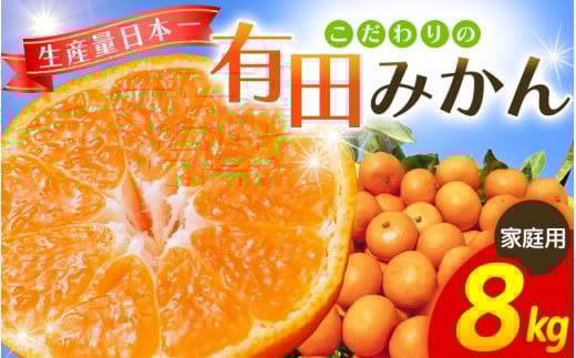 【2025年11月発送予約分】【農家直送】こだわりの有田みかん 約8kg+250g(傷み補償分)  有機質肥料100%  サイズ混合 【11月発送】/ミカン 蜜柑 柑橘 フルーツ くだもの 果物 温州 有田 【nuk100-11B