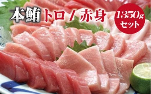本マグロ (養殖)トロ&赤身セット 1350g【 1ヶ月以内に順次発送】 / 本マグロ 冷凍 まぐろ マグロ 鮪 中トロ 赤身【nks111B】和歌山県紀美野町53000魚介・海産物鮮魚
