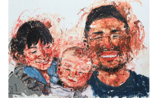 似顔絵 3名様  Mサイズ(380×455mm) 【stt006】和歌山県紀美野町99000衣類・装飾品・工芸品その他 装飾品・工芸品