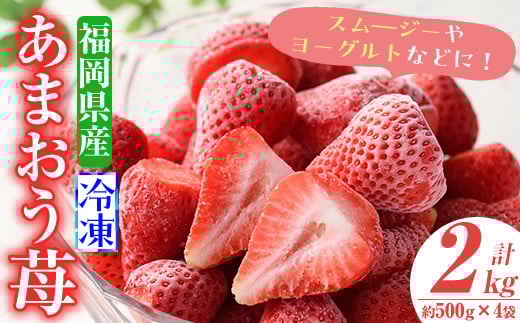 <先行予約受付中!2026年4月より順次発送>苺の王様!冷凍あまおう苺(計2kg・約500g×4袋)ふるさと納税 春日市 特産品 いちご イチゴ 冷凍 シャーベット ヨーグルト ジャム<離島配送不可>