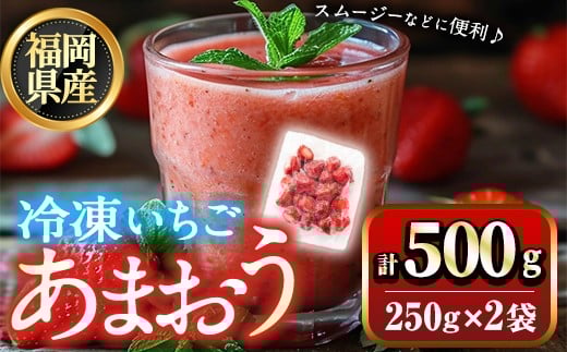 福岡県産 冷凍 あまおう(500g) 苺 いちご イチゴ ヨーグルト アイス シャーベット ジャム スムージー <離島配送不可>【ksg1774】【木村食品】福岡県春日市8000果物・フルーツいちご