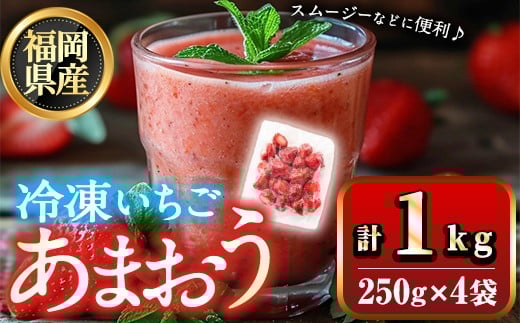福岡県産 冷凍 あまおう(1kg) 苺 いちご イチゴ ヨーグルト アイス シャーベット ジャム スムージー <離島配送不可>【ksg1775】【木村食品】福岡県春日市11000果物・フルーツいちご