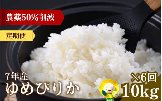 定期便6ヶ月 令和7年産新米 ゆめぴりか 10kg×6回【sun500-yume-r10x6-R7】北海道北竜町198000米・パン白米