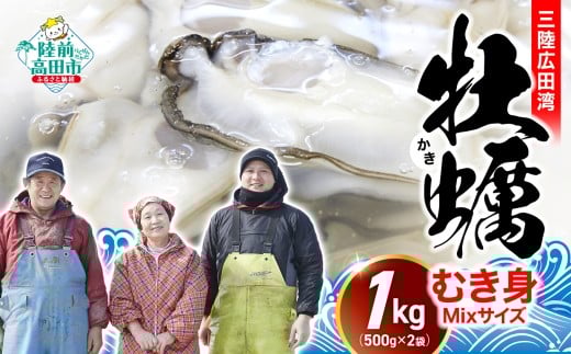 牡蠣 むき身 1kg 【2025年12月後半お届け】〈 数量限定 期間限定 〉ミックスサイズ  ( 500g × 2パック )【 牡蠣 牡蛎 かき カキ むき身 牡蠣むき身 】【過去に8年連続 初競り最高値!】鈴吉丸岩