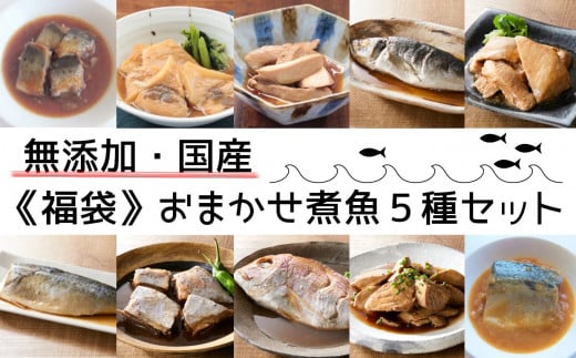 福袋 国産・無添加 おまかせ 煮魚 5種セット 【 魚 煮付け おかず おつまみ 詰め合わせ 冷凍 温めるだけ 陸前高田市 手軽 どれが届くかお楽しみ 】RT1880岩手県陸前高田市10000魚介・海産物そ