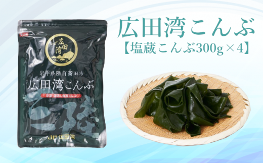 広田湾漁協からお届け!広田湾の塩蔵こんぶ1.2kg(300g×4)【 小分け 三陸産 天然 厳選 肉厚 塩蔵 新鮮 海藻 昆布 魚介類 魚介 海産物 海の幸 】RT2048岩手県陸前高田市10000魚介・海産物のり・海