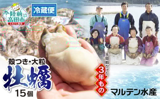 【3月前半発送】殻付き牡蠣15個(生食用)【 予約受付 期間限定 】【 天然 牡蠣 かき 殻付き 生食 大粒 人気 国産 真牡蠣 三陸産 広田湾産 マルテン水産 】 予約受付中岩手県陸前高田市18000
