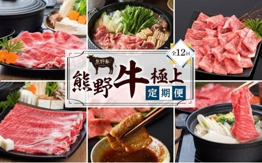 【定期便全12回】熊野牛 極上定期便セット(1カ月に1回お届け)(全12ヵ月)和歌山県上富田町168500肉牛肉