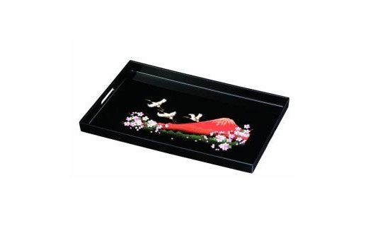 長手盆 PC 45cm 一富士二鶴三桜【YG421】和歌山県上富田町29000雑貨・日用品食器・グラス