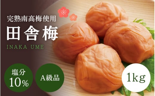 【A級品】紀州南高梅 田舎梅 1kg 塩分10% / 梅干し 梅干 うめぼし 南高梅 国産 梅 うめ ウメ 完熟 健康 ご飯のお供 昔ながら 贈り物 ギフト プレゼント お取り寄せ せんのうめ 和歌山県 田辺市