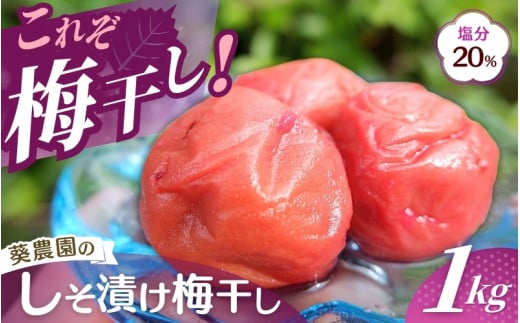 紀州南高梅 しそ漬け梅 1kg 塩分20% 添加物不使用 / 梅 うめ ウメ  梅干し 梅干 しそ 紫蘇 シソ しそ漬け 紫蘇漬け 南高梅 紀州南高梅 和歌山県 田辺市 【aoi013-2】和歌山県田辺市12000鍋セット
