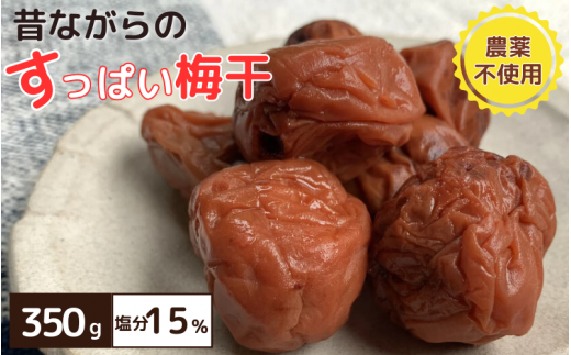 昔ながらのすっぱい梅干 350g (35g×10) 塩分15% / 梅干し 田辺市 紀州南高梅 南高梅 梅干 梅 うめ 肉厚 お米 おにぎり 焼酎 梅酒 健康 昔ながら 栽培期間中農薬不使用 和歌山 龍神 【mpt004】和