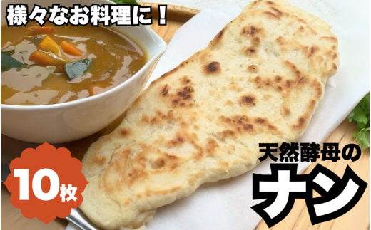 天然酵母のナン 10枚 ※離島配送不可 /  天然酵母 ナン カレー ごはん おやつ インド料理 和歌山 龍神 【mpt012】和歌山県田辺市13000鍋セット・総菜・加工食品その他 鍋セット・総菜・加工食