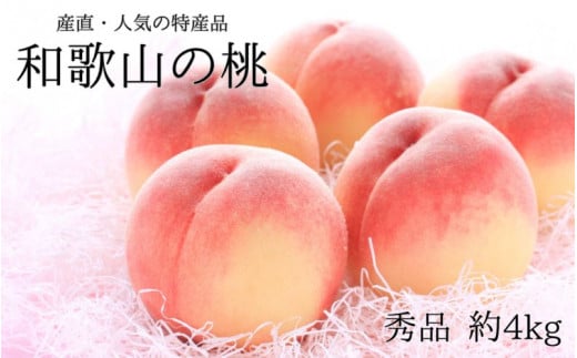 【産直・人気の特産品】和歌山の桃 約4kg 秀品 ※2026年6月下旬〜2026年8月上旬頃  / もも モモ フルーツ 果物 くだもの 人気 甘い 和歌山【tec911B】和歌山県すさみ町27000果物・フルーツもも・す