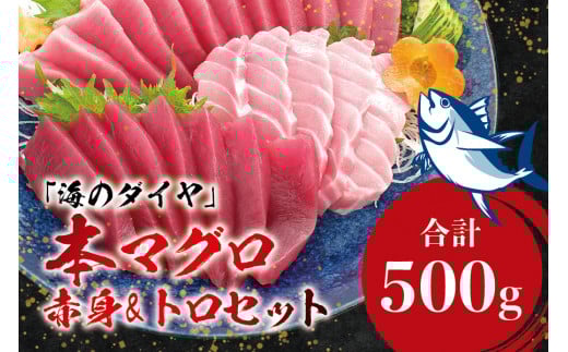 本マグロ(養殖)トロ&赤身セット 500g 【11月発送】 高級 クロマグロ  中トロ 中とろ  まぐろ マグロ 鮪 刺身 赤身 柵 じゃばらまぐろ 本マグロ 本鮪【nks110D-11】和歌山県すさみ町23000魚介・